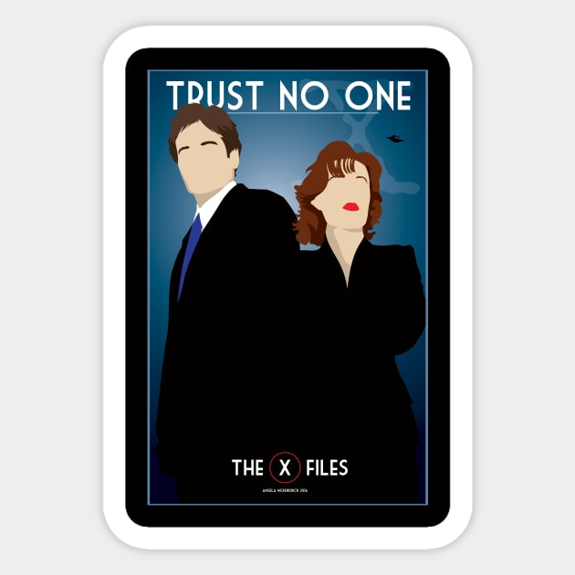 Trust No One Sticker by CuddleswithCatsArt